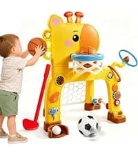 Boy Girl Toys for 12-18 Months with Sound Music, Interactive Learning Birthday Gift for Kids Marstone Toddler Basketball Hoop Soccer Goal Activity Toy for 1-3 Years Old B0FF9X3J72