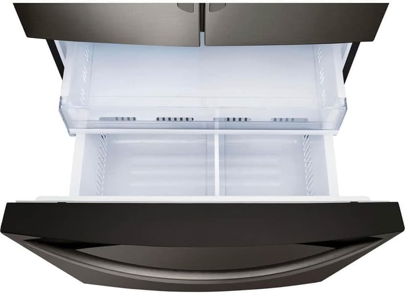 LG 28 Cu. Ft. Smart French Door Refrigerator with Dual Ice Maker, Door Cooling+, Wi-Fi Connectivity, and PrintProof Black Stainless Steel Finish
