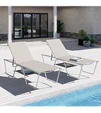 Sophia & William Oversized Zero Gravity Chair Set of 2 Padded, Folding Lounge Chair with Wide Armrest and Cup Holder, Support 400 LBS, Aqua Blue