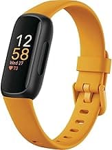 Fitbit Inspire 3 Health &-Fitness-Tracker with Stress Management, Workout Intensity, Sleep Tracking, 24/7 Heart Rate and more, Morning Glow/Black, One Size (S & L Bands Included)