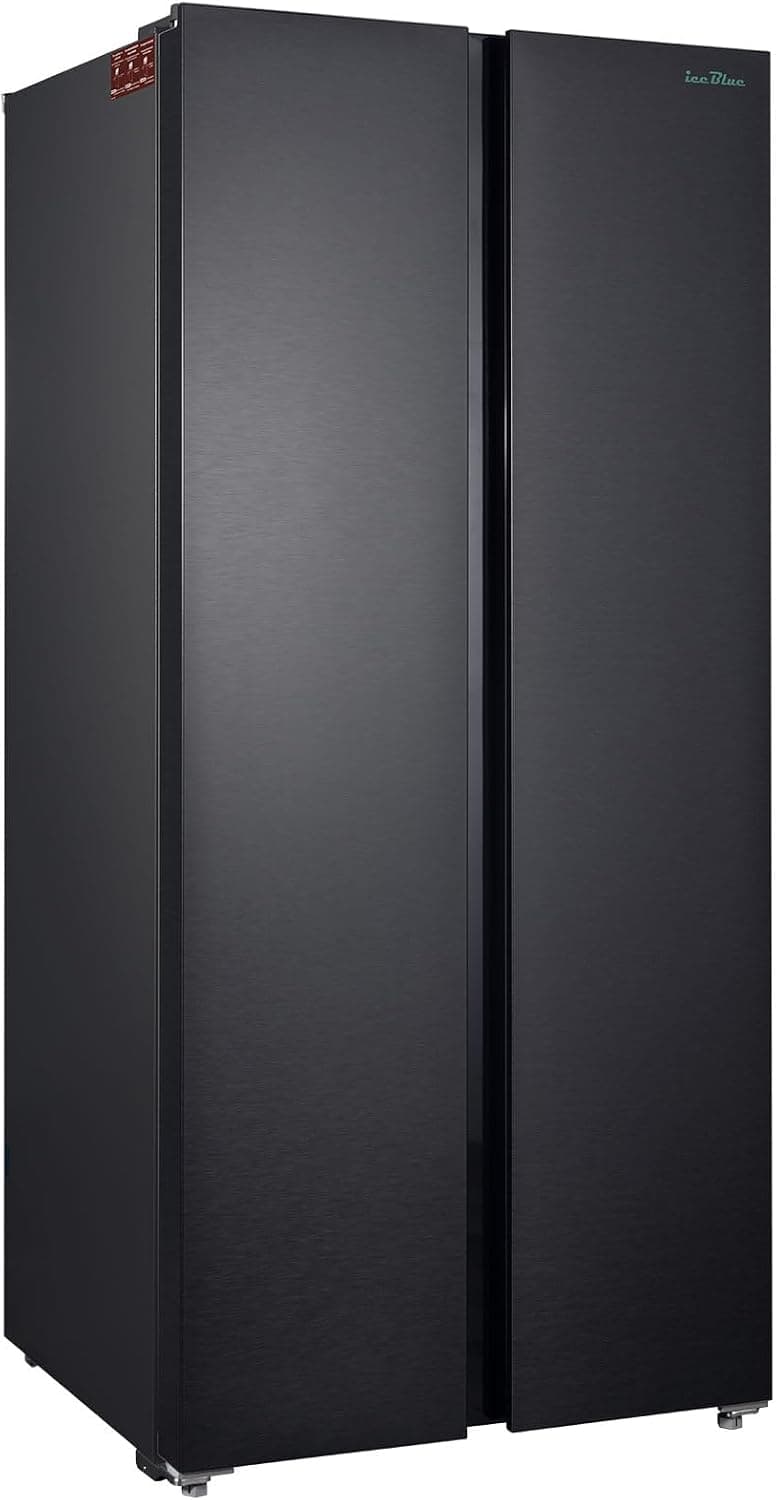Iceblue 15.6 Cu.Ft. Side-by-side Refrigerators, 33" Full Size Refrigerator, Zoning Temperature Control Beverage Refrigerator with Freezer, Frost Free Beverage Fridge - Black Stainless Steel