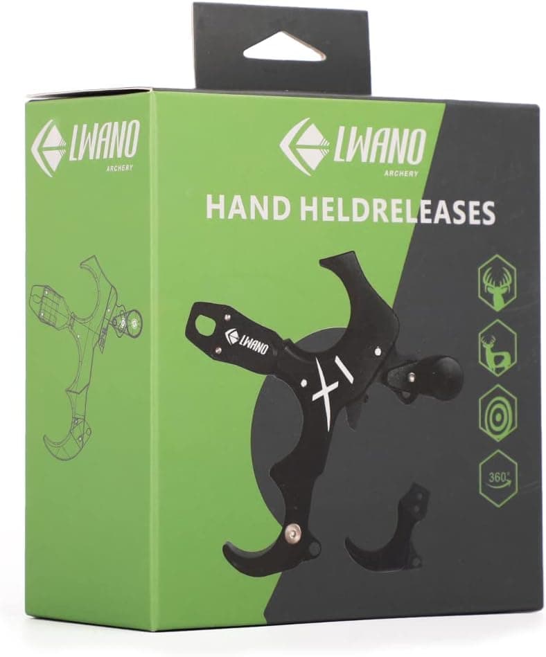 LWANO X1 Compound Bow Thumb Bow Release, 3&4 Finger Grip Adjustable Archery Release Aids