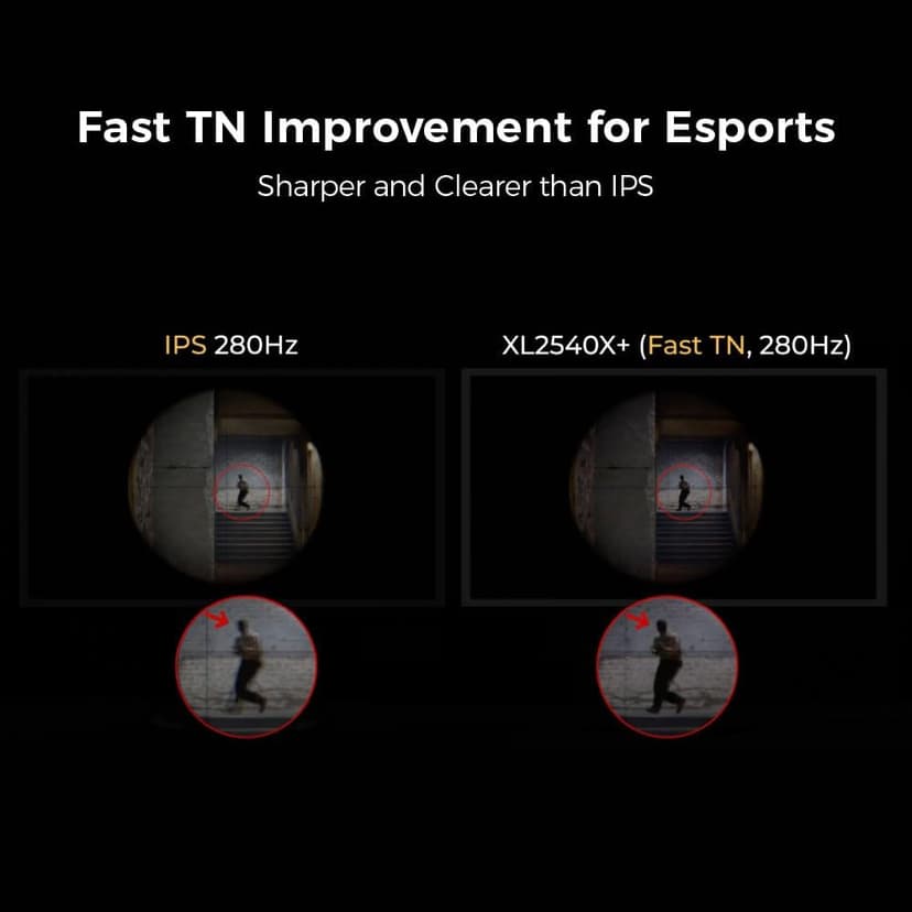 BenQ Zowie XL2540X+ 24.1 New Fast TN 280Hz Gaming Monitor, 1080p, Auto Game Mode by XL Setting to Share, Height Adjustment Powered by Industrial-Grade Bearing Design, S Switch, Shielding Hood