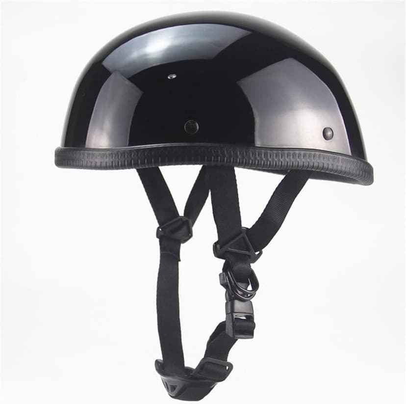 Smallest Skull Cap Motorcycle Helmet,DOT Approved Ultra-Thin Comfortable Beanie Cruising Skull Cap Novelty Small Helmet Cool Half Shell Helmet Low Profile Cool Skull with Goggles (54-63CM)