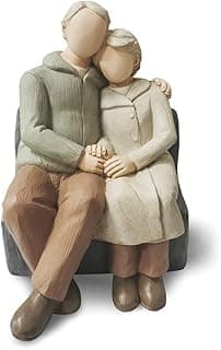 Couple Anniversary Sculpted Hand-Painted Figure Gifts Husband and Wife Wedding Figurine Gift, Happy 10th - 80th Anniversary Statue for Him and Her Together