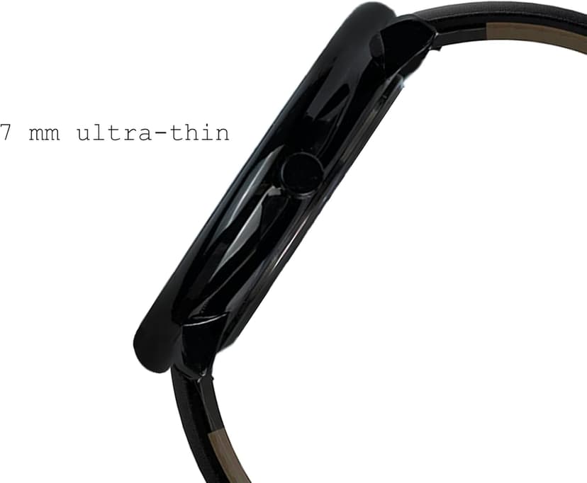 FIZILI Mens Watches Ultra-Thin Minimalist Waterproof-Fashion Wrist Watch for Men Unisex Dress with Leather Band