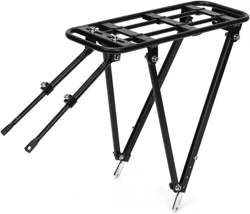 Bike Rear Rack Aluminum: Fits Most 26-29" No Disc Brake & Some Disc Brake Bikes (See The Image Gallery to Check Compatibility), 60lbs Capacity Bike Cargo Rack, Assembly