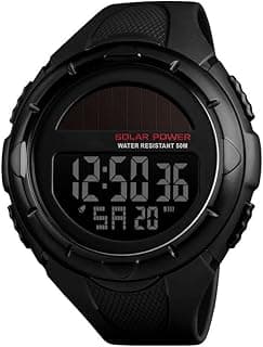 Gosasa Men's Outdoor Sports Multifunction Solar Power LED Digital Watches 50M Water Resistant
