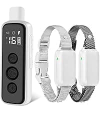 Bousnic Shock Collar for Dogs - Waterproof Rechargeable Dog Electric Training Collar with Remote for Small Medium Large Dogs with Beep, Vibration, Safe Shock Modes (8-120 Lbs) (Grey)