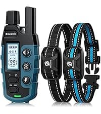 Bousnic Shock Collar for Dogs - Waterproof Rechargeable Dog Electric Training Collar with Remote for Small Medium Large Dogs with Beep, Vibration, Safe Shock Modes (8-120 Lbs) (Grey)