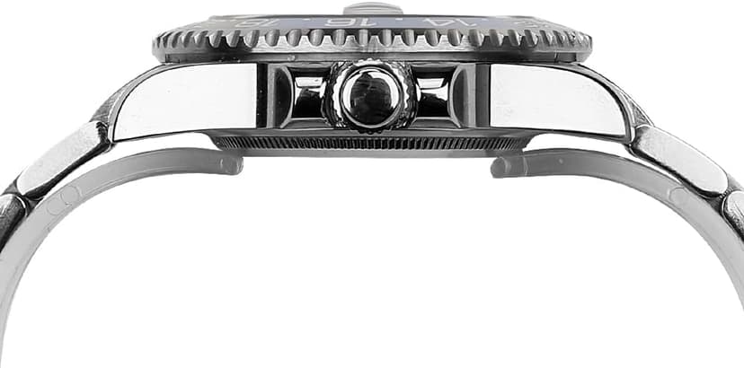 FANMIS GMT Master Sapphire Glass Blue and Black Ceramic Bezel Men's Silver Automatic Watch