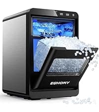 EUHOMY LunaArc Crescent Ice Maker Countertop, 16Pcs Ready in 12Mins, 1600Pcs/Day, Auto Deep Cleaning, Timer, Adjustable Ice Thickness, Portable Ice Cube Maker for Whiskey/Coffee/Soft Drinks