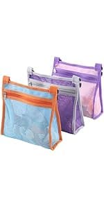 LEAFOREST Large Beach Bag with Zipper - Lightweight Mesh Bag for Swimming Pool Sand Toys