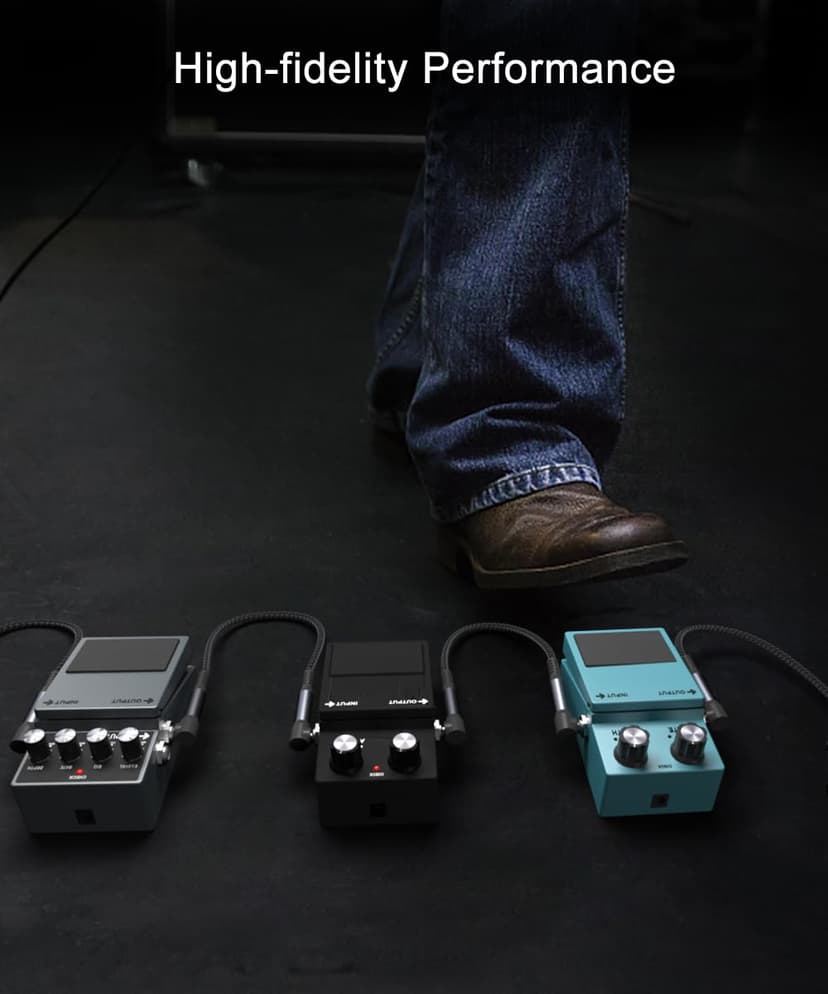 Elebase Guitar Patch Cables 6-Inch 3-Pack,6.35MM Effects Pedal Board Cord,1/4 Right-Angle Nylon Braided Instrument Audio Cable,Pedalboard Connector TS Copper Wire for Amp/Amplifier,Mixer,Electric Bass