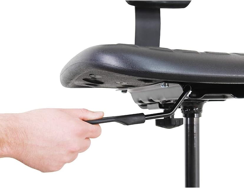 BenchPro Deluxe Chrome & Firm Polyurethane Foam Chair with 18” Adjustable Footring, Glides and Heavy Nylon Base, 21"-31" Height Adjustment, 450 lbs Capacity