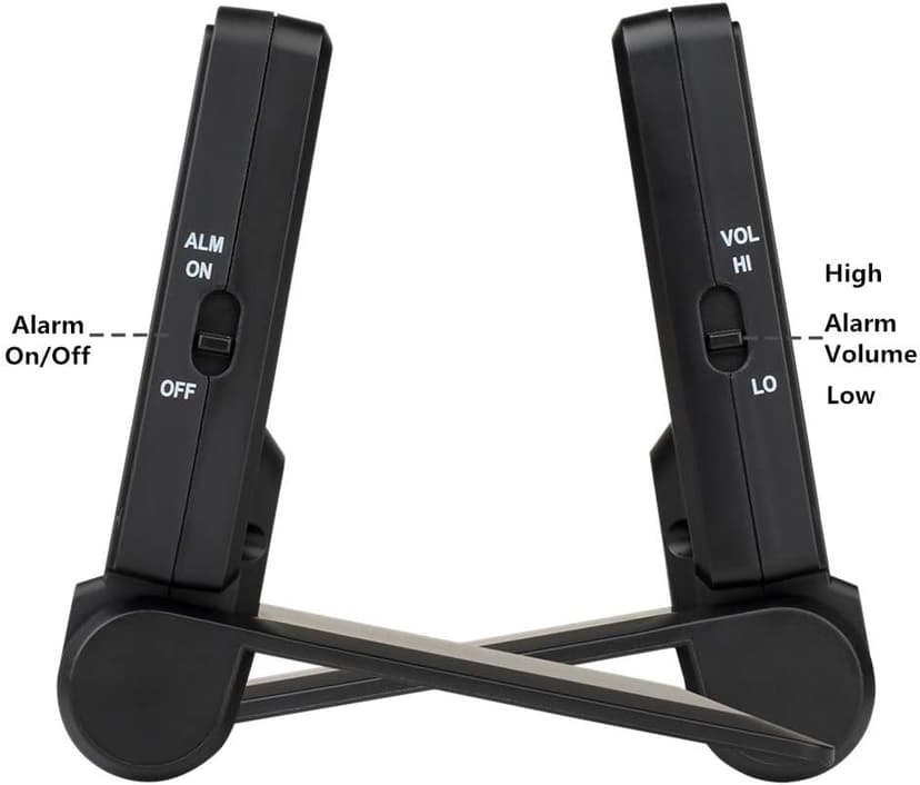 FAMICOZY Compact Digital Travel Alarm Clock with High/Low Volume Options,Simple to Set,Easy to Read,Bold Digits,Snooze Backlight,Quality Construction,2 AAA Battery Operated,Black