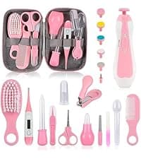 Baby Grooming Kit, Infant Safety Care Set with Hair Brush Comb Nail Clipper Nasal Aspirator,Baby Essentials Kit for Newborn Girls Boys B0B8NKVDJH
