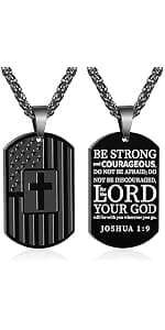 DuoDiner 18+2" Cross Necklace for Men Boys Christian Confirmation Gifts B0B96PLBQQ