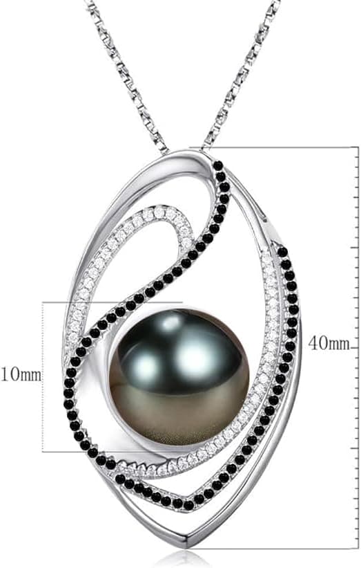 NONNYL Mothers Day Gifts for Mom, Wife, Women - Tahitian Black Pearl Necklace - Wedding, Birthday, Anniversary, Valentine's, Christmas Jewelry B0CSKR4M5V