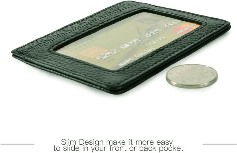 EASTNIGHTS Credit Card Holder Slim Wallet Leather Minimalist Wallet with ID Window