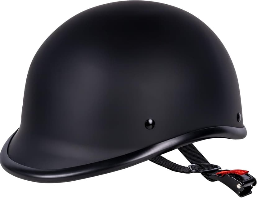 Yesmotor Half Helmet Polo Cap Half Shell Open Face Motorcycle Helmet - DOT Approved(Matte Black,Small)