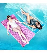 SLOOSH Pool Floats Chairs Adult,Inflatable Pool Lounge,Plant Pattern Floating Mat Hammock,Blow up Water Chairs Noodles rafts for Party Summer Water Beach Fun