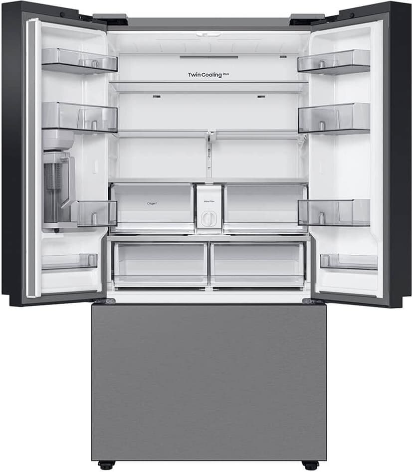 Samsung 24 Cu. Ft. Bespoke Counter Depth 3-Door French Door Refrigerator with AutoFill Water Pitcher, Stainless Steel, RF24BB6200QLAA
