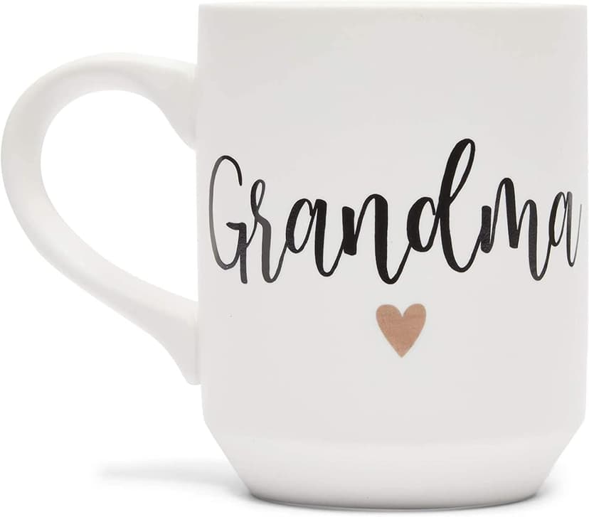 Sparkle and Bash Grandma & Grandpa Mugs - 15 Oz White 2-Pack Ceramic Modern - Grandparent Announcement Coffee Mug Set - Gifts for Grandparents First Time