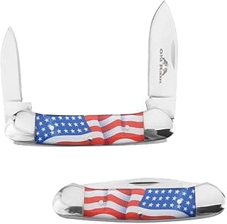 Blade Manual Folding Split Joint Outdoor Hunting EDC Camping Canoe Knife (USA Flag)