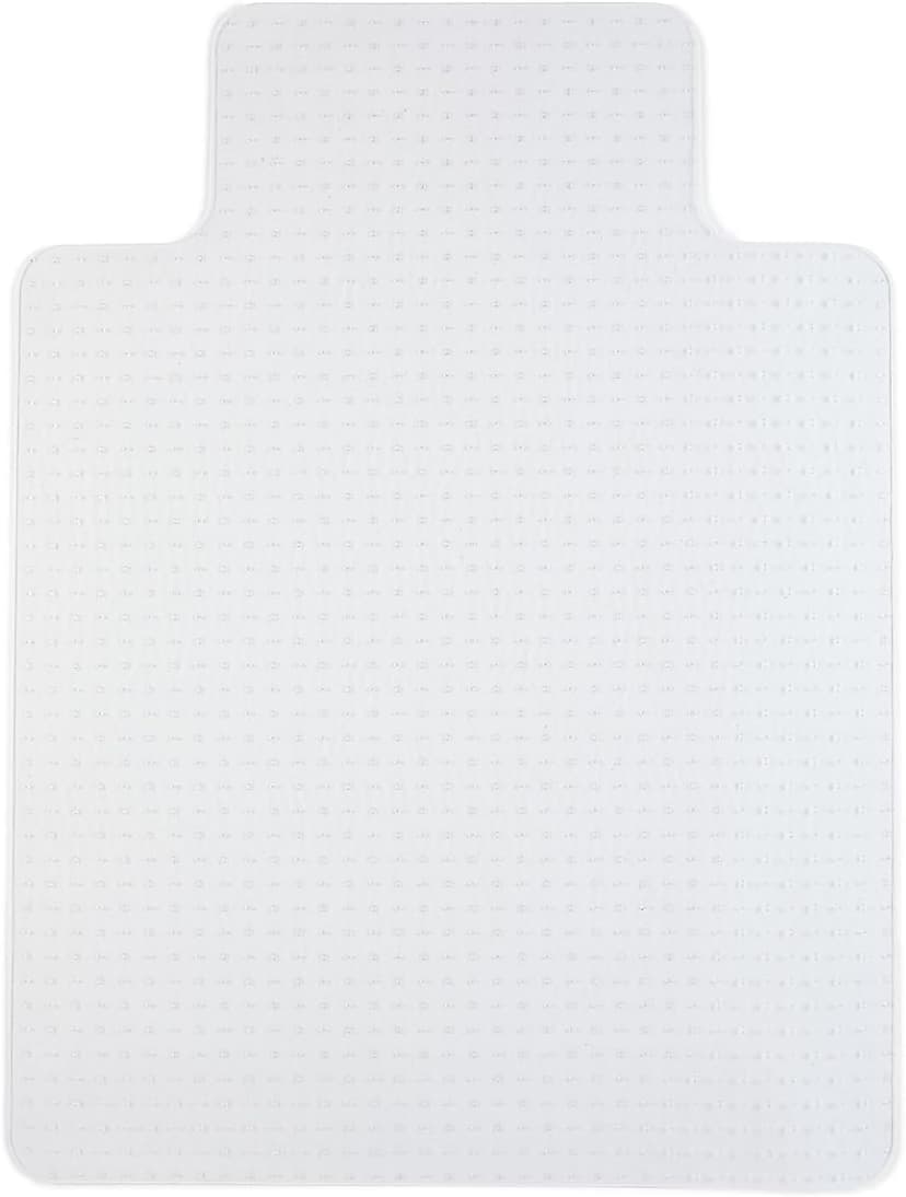 Staples Office Chair Mat, Clear Floor Mats with Lip, Flat-Pile Carpets, Extended Under-Desk Coverage, 35.5" x 47.5 Inch, Smooth Glide