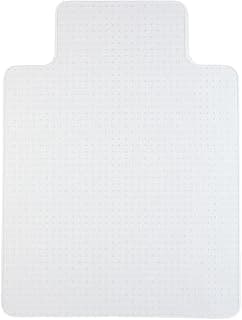 Staples Office Chair Mat, Clear Floor Mats with Lip, Flat-Pile Carpets, Extended Under-Desk Coverage, 35.5" x 47.5 Inch, Smooth Glide