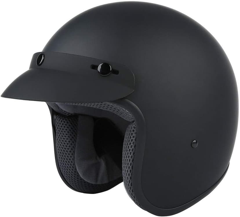 TCMT Adult Motorcycle 3/4 Open Face Helmet With Visor Cafe Racer Cruiser DOT Approved Size L