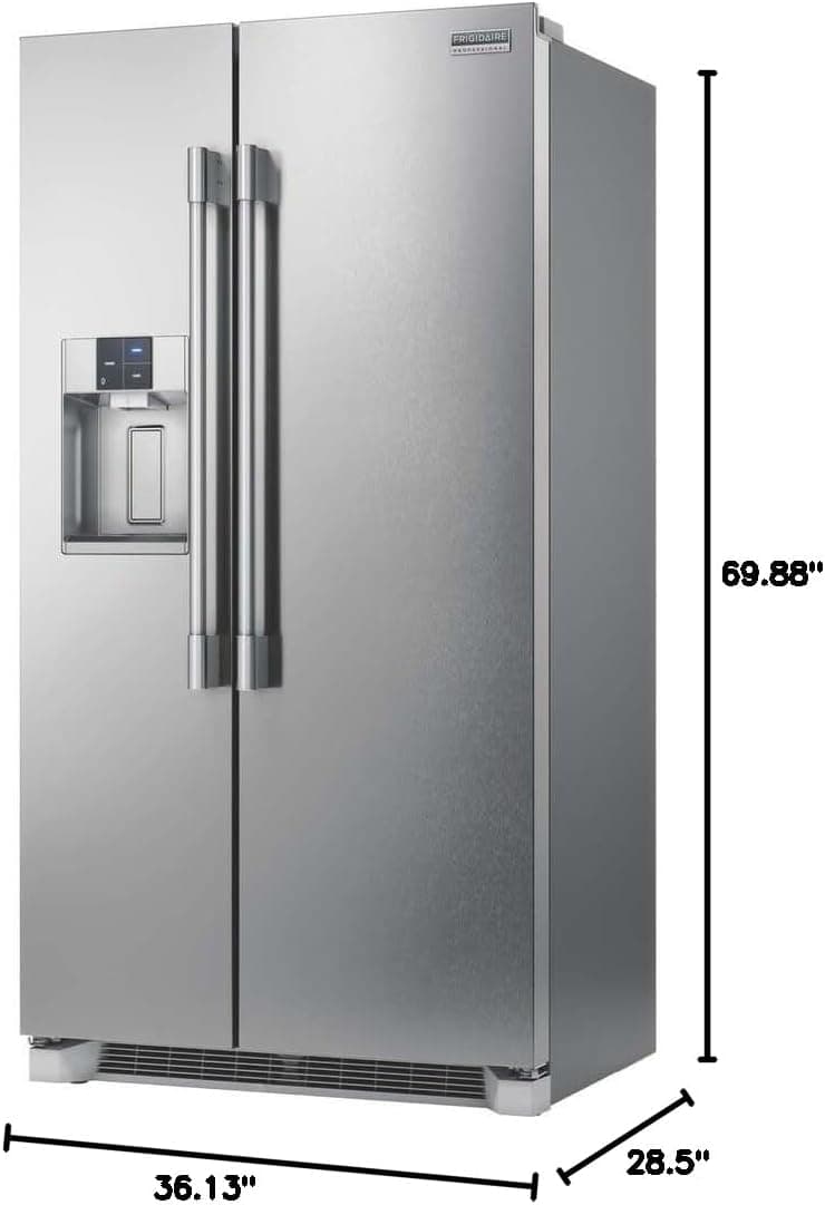 Frigidaire Professional 36 in. 22.3 cu. ft. Counter Depth Side-by-Side Refrigerator in Stainless Steel with CrispSeal Technology