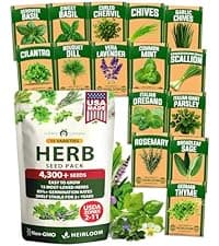 15 Culinary Herb Seeds - Heirloom & Non GMO - High Germination Rate - Seeds for Planting Indoor Hydroponic or Outdoor Herbs Garden | Gardening Gift Men Women Gardeners - Basil, Cilantro, Mint B07JCFWJ98