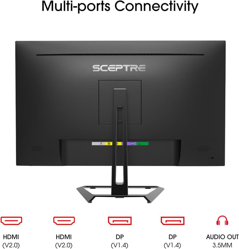 Sceptre Prime 4K IPS 27" 3840 x 2160 UHD Monitor up to 70+Hz DisplayPort HDMI 100% sRGB Build-in Speakers, Machine Black 2026 (U275W-UPT Series)