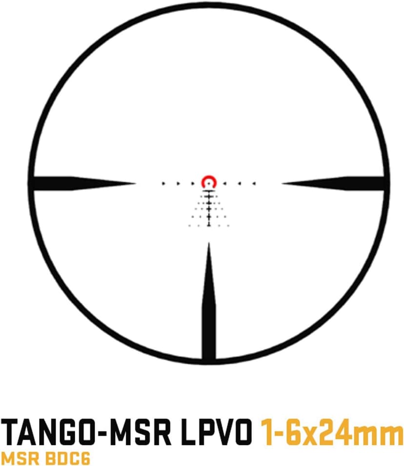 SIG SAUER Tango-MSR LPVO 1-6x24mm Waterproof Fogproof Rugged Tactical Hunting Rifle Scope | Second Focal Plane/SFP/F2 | Includes Alpha-MSR Aluminum Mount, Flip-Back Lens Covers