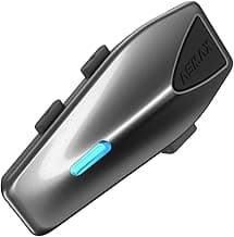 ASMAX S1 Motorcycle Bluetooth Headset with Smart Voice Control, Mesh Helmet Communication Systems, Noise Cancellation/Waterproof/FM Radio/FOTA Update, 8 Riders Intercom Fit for Snowmobile/Ski, 1 Pack