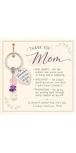 Made With 3 Types Of Genuine Stone Beads And Stainless Steel Ring, Lightweight 2.43 Inch Keychain, Includes Sentimental Card 2.43 Inch Crystal Keychain Gifts For Women, Friend, Coworker, Daughter, Mom B0H5WQWGNL
