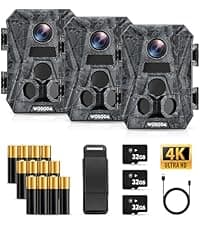 2 Pack Trail Cameras with Night Vision Motion Activated Waterproof,30MP Game Camera,1080P HD Trail Cam with SD Card for Wildlife Monitoring,Outdoor Scouting & Security