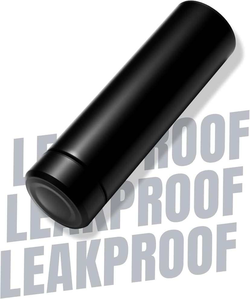 17oz Stainless Steel Water Bottles, Slim Water Bottle, Thermo Water Bottle, Insulated Water Bottle Keep Hot for 12 Hrs, Cold for 24 Hrs for Coffee, Drinks(Black)