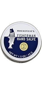 MacKenzie's Fisherman Hand Salve - Holiday Gifts for Men - Christmas Gifts for Fishermen - Stocking Stuffers - Coastal Holiday Gifts - All Natural - Hand Repair - 1.5 Ounce Tin