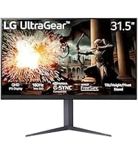LG 32GS60QC-B Ultragear 32-inch Curved Gaming Monitor QHD (2560x1440) 180Hz 1ms 1000R AMD FreeSync HDR10 HDMIx2 DisplayPort Borderless Design Black Stabilizer DAS Crosshair FPS Counter - Black