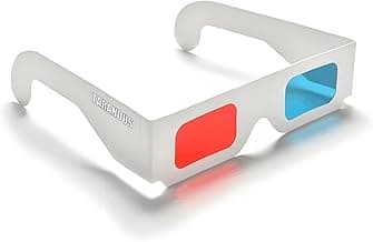 3D Glasses for Movies Red/Cyan Cardboard 3D Glasses in White Frame Anaglyph Cardboard for Movies