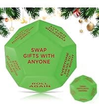 Christmas Ideas Dice Game for Family Party, Suitable for Xmas, Birthdays, Parties, Family and Friends Gatherings Santa Swap Gift Exchange Dice,3 ins Christmas Stocking Stuffers Games B0DN16HXDS