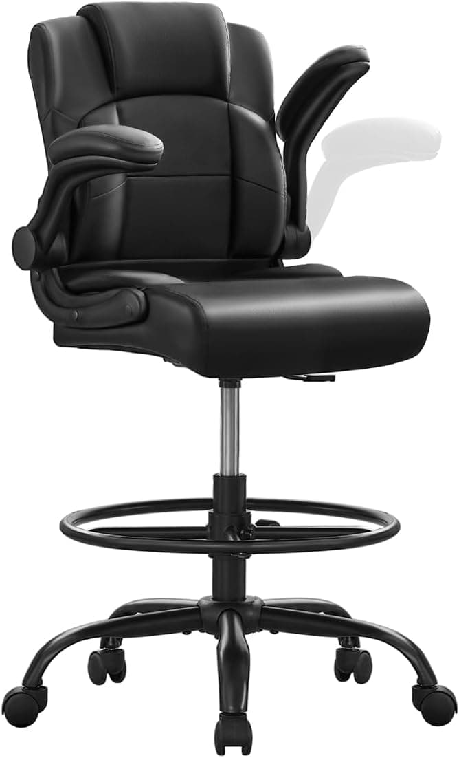 BOSMILLER Drafting Chair,Tall Office Chair for Standing Desk with Adjustable Height,Counter Computer Chairs with Footrest for Home,Drawing or Counter Height Use