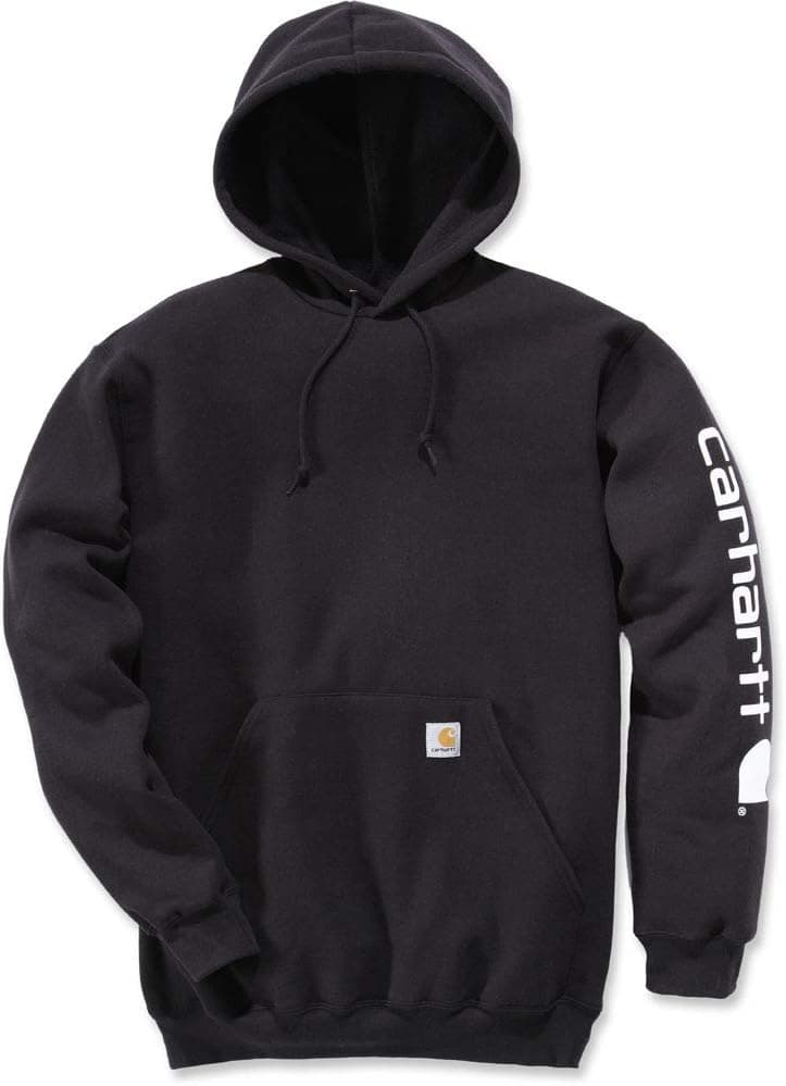 Carhartt Men's Midweight Signature Sleeve Logo Hooded Sweatshirt