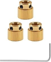 Aokin Brass Extruder Wheel Gear 40 Teeth Drive Gear 3D Printer Parts for Creality Ender 3, Ender 3 Pro, Ender 3 V2, Ender 5/5 Pro/5 Plus, CR-10/10S, CR-10 S4, CR-10 S5, 3 Pcs with a Wrench