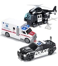 JOYIN Toddler Fire Truck Toys for 3 4 5 6 7 Year Old Boys - Fire Engine, Emergency Vehicle, Kids Firetruck, Friction Powered Car with Lights and Sounds, Christmas Birthday Gifts for Boys Girls Age 3-9