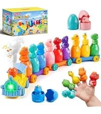 Play-Act Learning Toys for 1 2 3 Years Old, Counting, Matching & Sorting Montessori Learning Farm Train Including 9 Farm Animals, Birthday Gift for Baby Boys Girls B0CYT85XT6