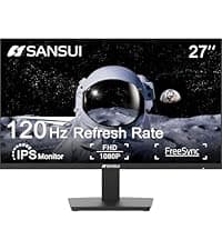 SANSUI Monitor 24 Inch 100Hz PC Monitor, HDMI VGA Ports VESA Mount, FHD Computer Monitor Ultra-Slim Ergonomic Tilt Eye Care for Home Office (ES-24F2, HDMI Cable Included)